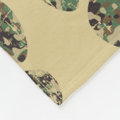 Camouflage Muster Dog Paw Print Fleecedecke (Ecke)