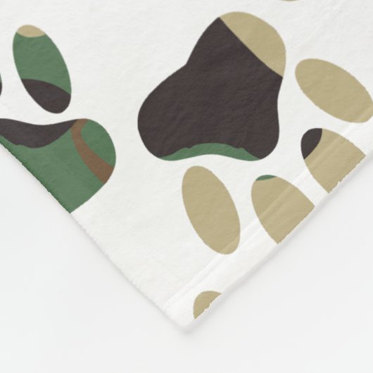 Camouflage Muster Dog Paw Print Fleecedecke (Ecke)