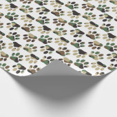 Camouflage Muster Dog Paw Print Geschenkpapier (Ecke)