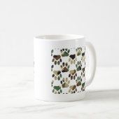 Camouflage Muster Dog Paw Print Kaffeetasse (VorderseiteRechts)