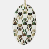 Camouflage Muster Dog Paw Print Keramikornament (Rechts)