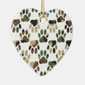 Camouflage Muster Dog Paw Print Keramikornament (Rechts)