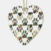 Camouflage Muster Dog Paw Print Keramikornament (Links)