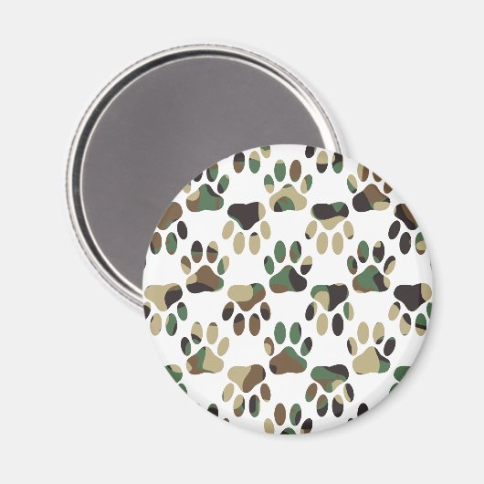 Camouflage Muster Dog Paw Print Magnet (Vorderseite/Rückseite)