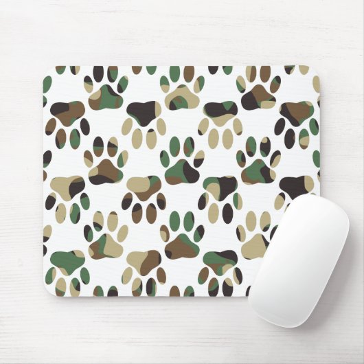 Camouflage Muster Dog Paw Print Mousepad (Mit Mouse)
