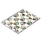 Camouflage Muster Dog Paw Print Notizblock (Linke Seite)
