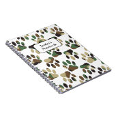 Camouflage Muster Dog Paw Print Notizblock (Rechte Seite)