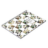 Camouflage Muster Dog Paw Print Notizblock (Linke Seite)