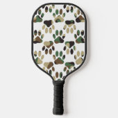 Camouflage Muster Dog Paw Print Pickleball Schläger (Rückseite)