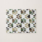 Camouflage Muster Dog Paw Print Puzzle (Horizontal)