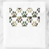 Camouflage Muster Dog Paw Print Rechteckiger Aufkleber (Tasche)