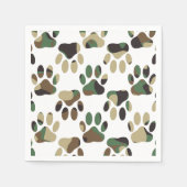 Camouflage Muster Dog Paw Print Serviette (Vorderseite)