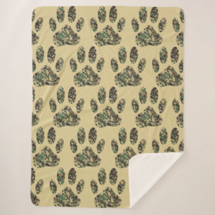Camouflage Muster Dog Paw Print Sherpadecke