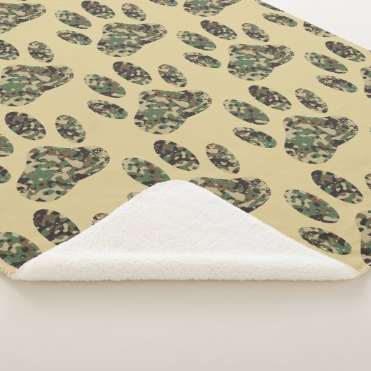 Camouflage Muster Dog Paw Print Sherpadecke (3/4)