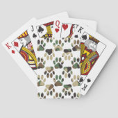 Camouflage Muster Dog Paw Print Spielkarten (Rückseite)