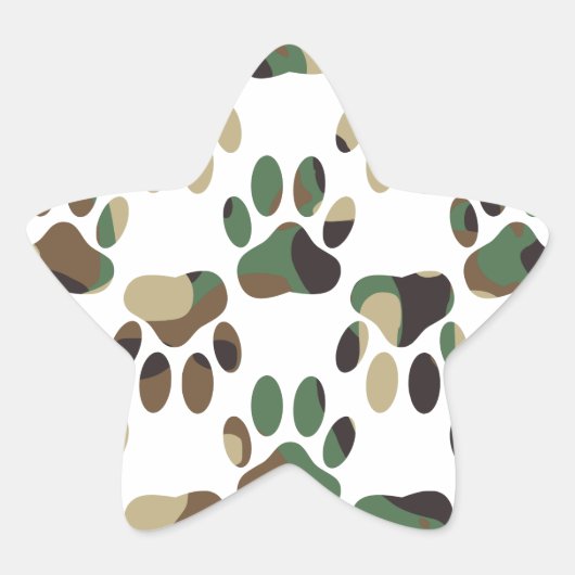 Camouflage Muster Dog Paw Print Stern-Aufkleber (Vorderseite)