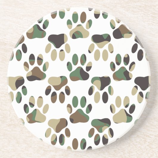 Camouflage Muster Dog Paw Print Untersetzer (Vorne)