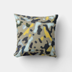 Camouflage-Muster - Gelb-Weiß-Schwarz Kissen