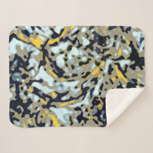 Camouflage-Muster - Gelb-Weiß-Schwarz Sherpadecke