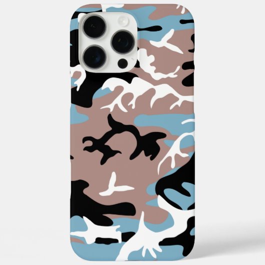 Camouflage Muster - Graues, blaues Schwarz Case-Mate iPhone Hülle (Rückseite)