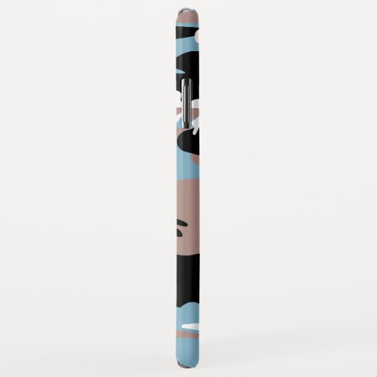 Camouflage Muster - Graues, blaues Schwarz Case-Mate iPhone Hülle (Hinten/Rechts)