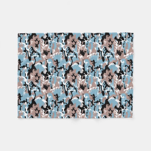 Camouflage Muster - Graues, blaues Schwarz Fleecedecke (Vorderseite (Horizontal))