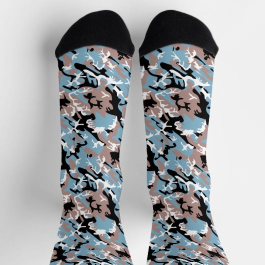 Camouflage Muster - Graues, blaues Schwarz Socken (Oben)