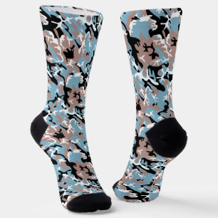 Camouflage Muster - Graues, blaues Schwarz Socken