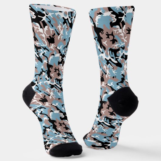 Camouflage Muster - Graues, blaues Schwarz Socken (Gewinkelt)