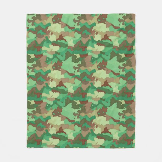 Camouflage Muster, grün, braun und tan Fleecedecke (Vorderseite)