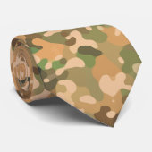 Camouflage Muster - Grünbraunes Schwarz Krawatte (Gerollt)