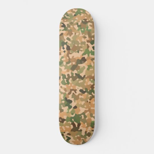 Camouflage Muster - Grünbraunes Schwarz Skateboard (Vorderseite)