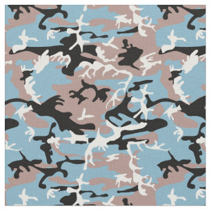 Camouflage Muster - hellbraunes Schwarz Weiß Stoff