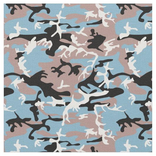 Camouflage Muster - hellbraunes Schwarz Weiß Stoff (Nahaufnahme)