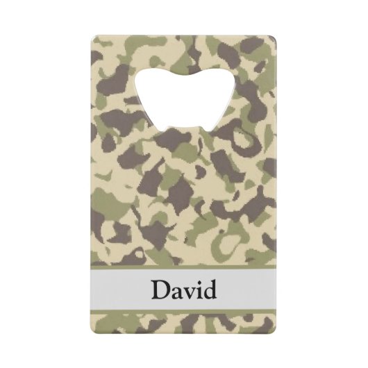 Camouflage Muster Individuelle Name Geldbeutel Flaschenöffner (Vorderseite)