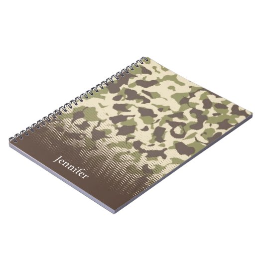 Camouflage Muster Individuelle Name Notizblock (Linke Seite)