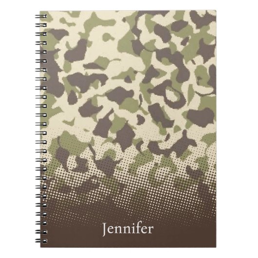 Camouflage Muster Individuelle Name Notizblock (Vorderseite)
