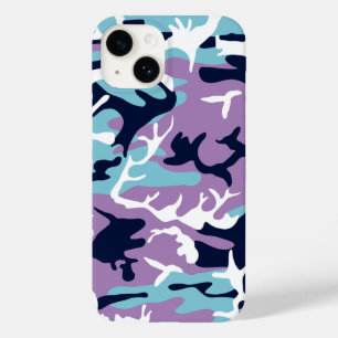 Camouflage Muster - Lila blaues Navy Case-Mate iPhone 14 Hülle