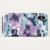Camouflage Muster - Lila blaues Navy Case-Mate iPhone Hülle (Rückseite (Horizontal))