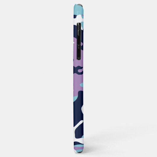 Camouflage Muster - Lila blaues Navy Case-Mate iPhone Hülle (Hinten/Links)