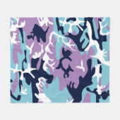 Camouflage Muster - Lila blaues Navy Fleecedecke (Vorderseite (Horizontal))