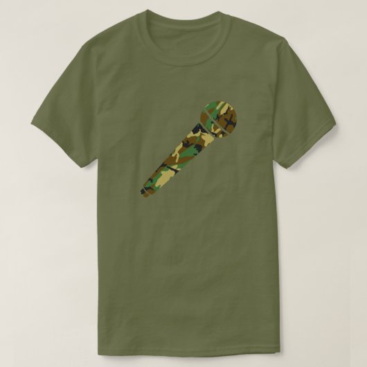 Camouflage Muster Mikrofon der Holzlandschaft T-Shirt (Design vorne)