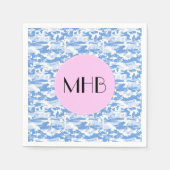 Camouflage Muster, Militärmuster, Monogramm Serviette (Vorderseite)