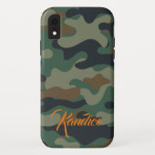 Camouflage Muster mit Orange Monogramm Case-Mate iPhone Hülle (Rückseite)