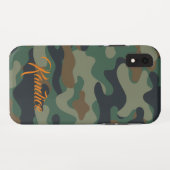 Camouflage Muster mit Orange Monogramm Case-Mate iPhone Hülle (Rückseite (Horizontal))