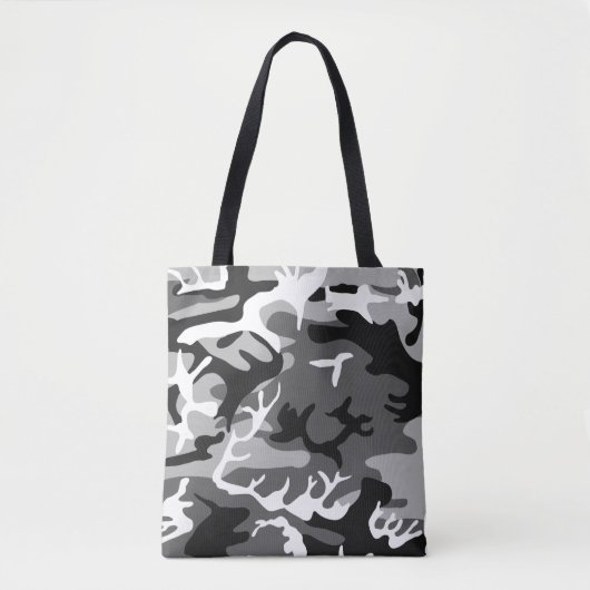 Camouflage Muster - Schwarz und Weiß Tasche (Vorderseite)