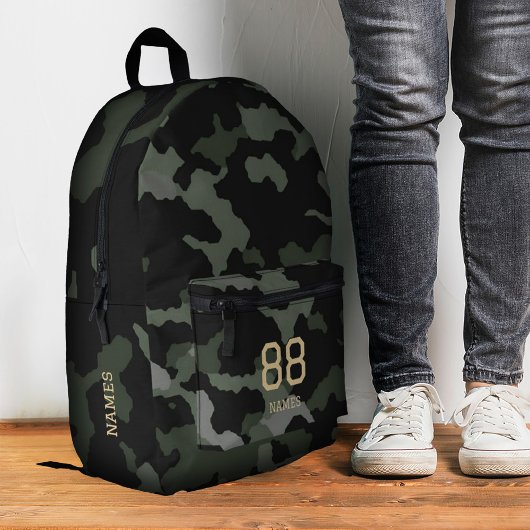 Camouflage Name Nummer Zurück zur Schule Camouflag Bedruckter Rucksack
