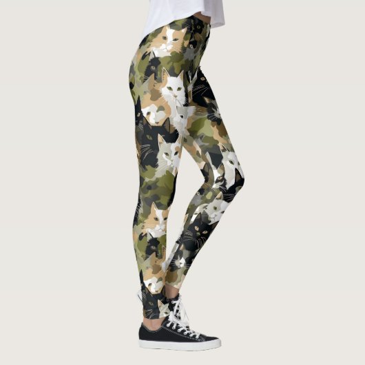 Camouflage Niedlich Katzen Leggings (Rechts)