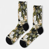 Camouflage Niedlich Katzen Socken (Linkes Detail)