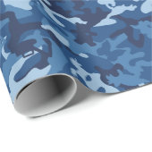 Camouflage niedlich Spaß - Blau Geschenkpapier (Rolleneckpunkt)